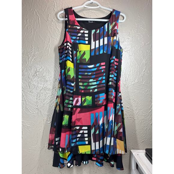 Bali Dresses & Skirts - Bali Women's Colorful Abstract Geometric Sleeveless Mini Dress‎ Size 6